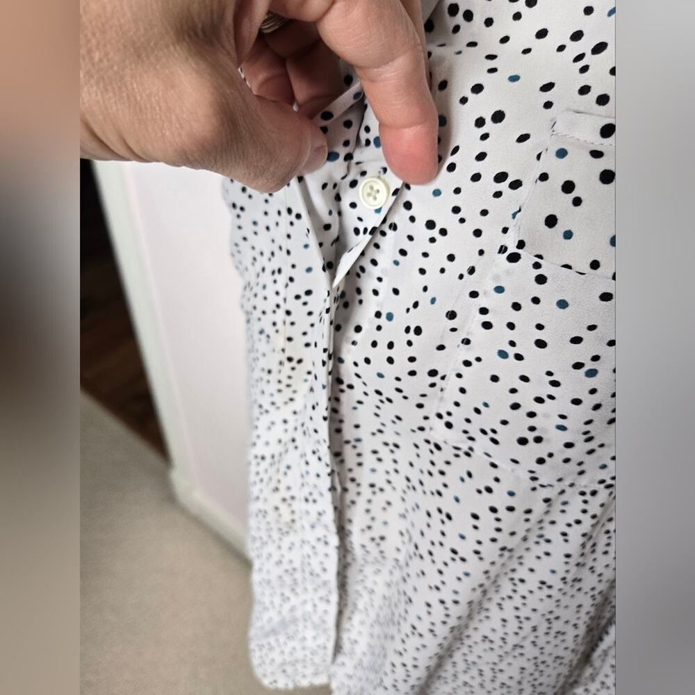 LOFT Womens Collared Button Down Speck Polka Dot … - image 8